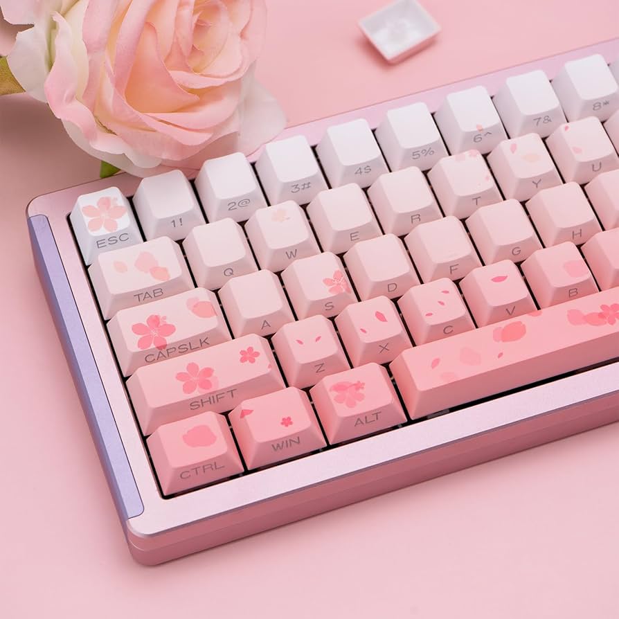 Amazon.com: GEKUCAP Custom PBT Pink Keycaps 131keys Dye